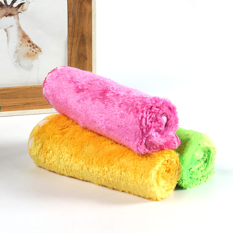 1PK Antibacterial Bright Coral Fleece Dish Towel